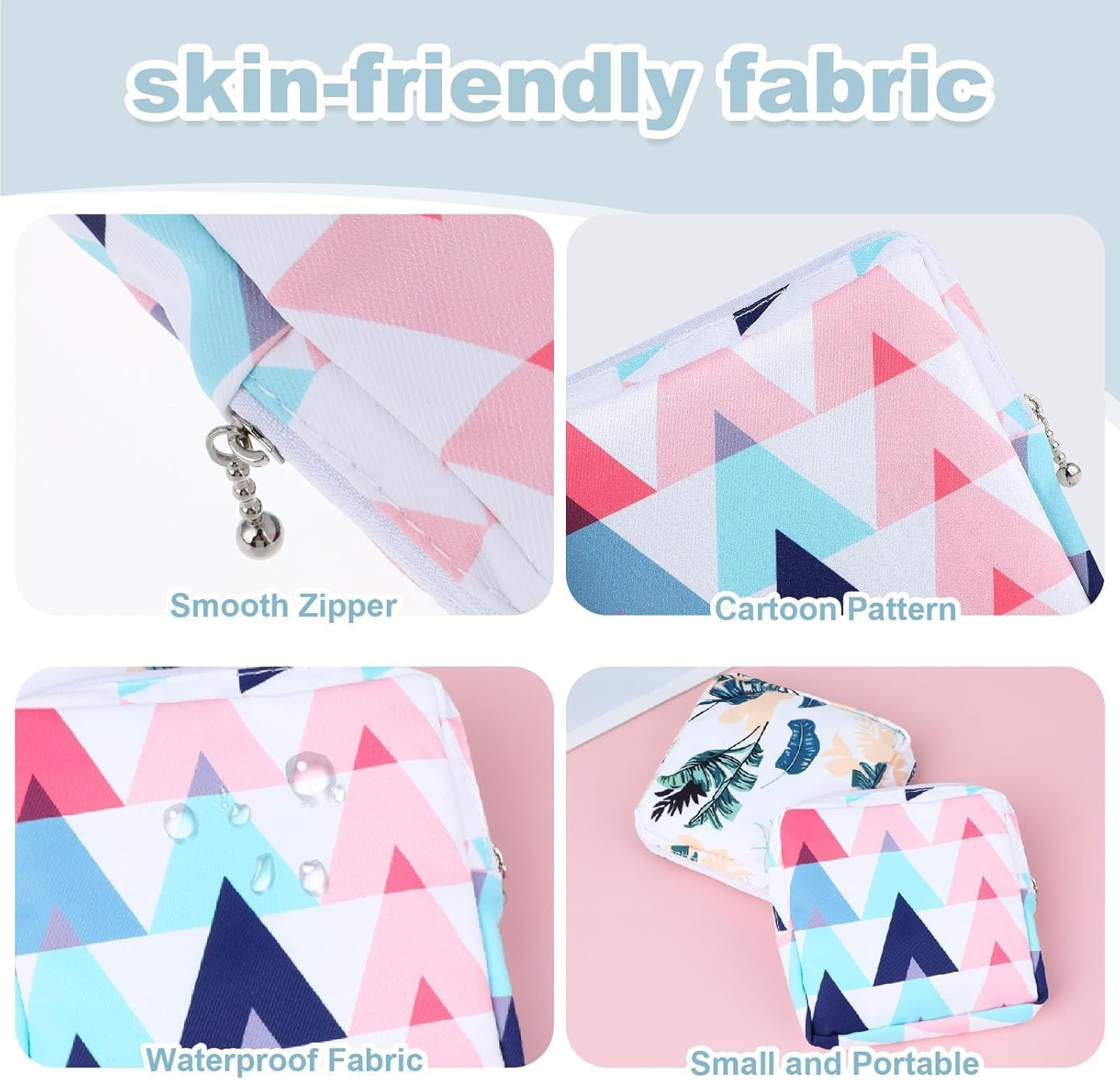 Sanitary Napkin Storage Bags, Period Pad Pouch, 4-Piece Sanitary Napkin Organizer Bag Period Pad Pouch,Period Bag Sanitary Napkin Storage Bag Tampon Bag Tampon Pad Bag for Women and Girls image number 6