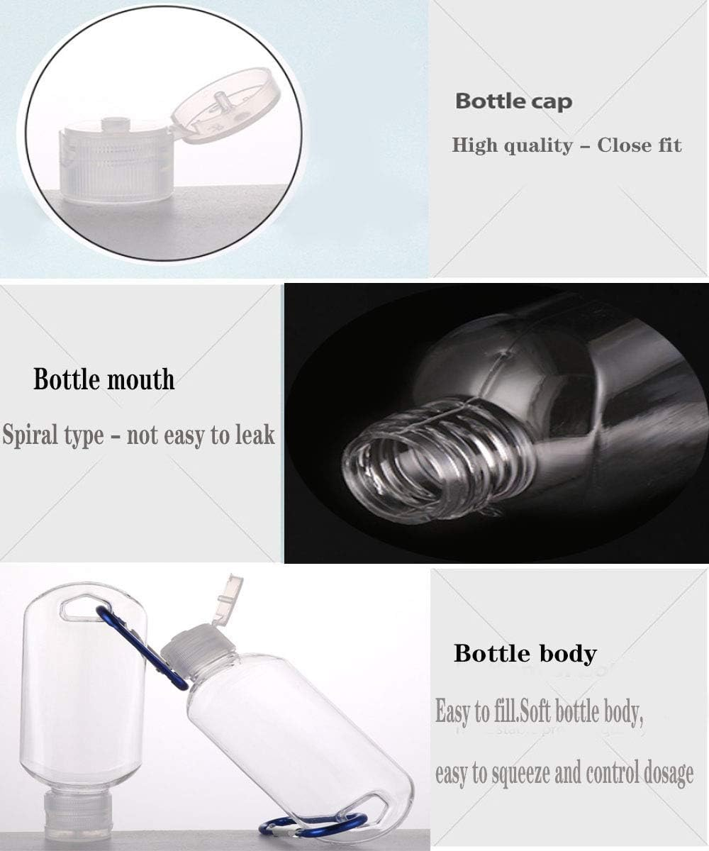 Travel Bottles with Keychain, 2Oz/50Ml Portable Plastic Travel Bottles - Leakproof Squeeze Bottles with Flip Cap - Empty Refillable Containers for Hand Sanitizer Conditioner Body Wash Liquid Etc image number 6