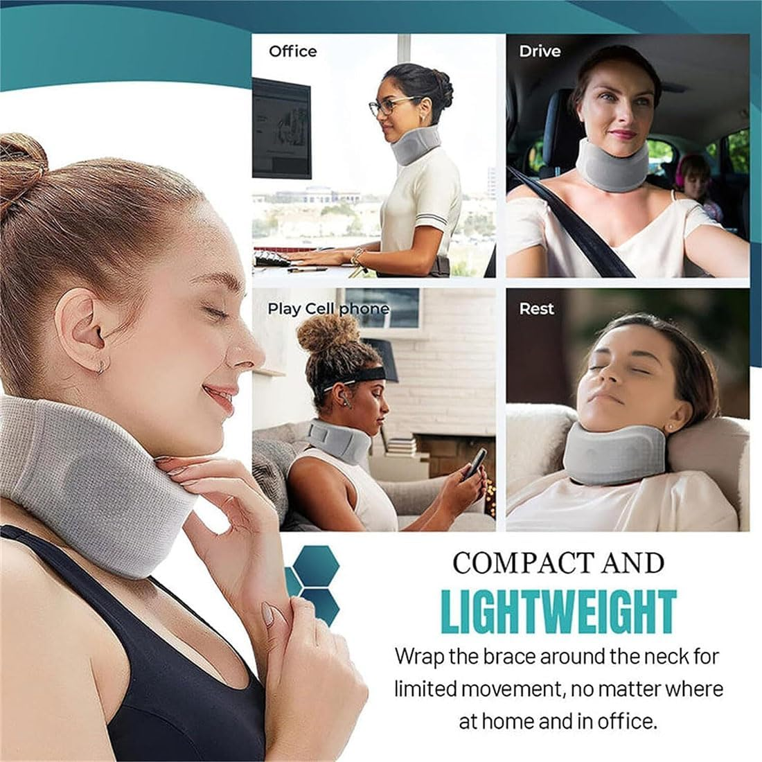 Painkil Neck Brace, Neck Brace for Sleeping, Neck Brace for Neck Pain and Support for Women, Soft Neck Brace Cervical Collar, Neck Traction Device (M-For Women,1Pcs) image number 2