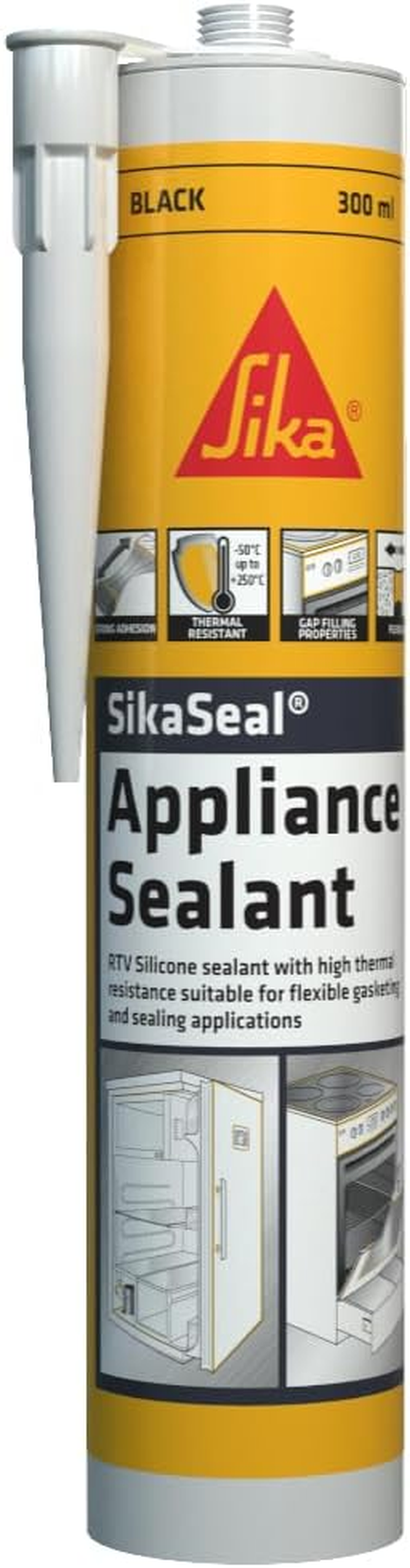 Sika Sikaseal Appliance Sealant Thermal Seal 300 Ml, Black