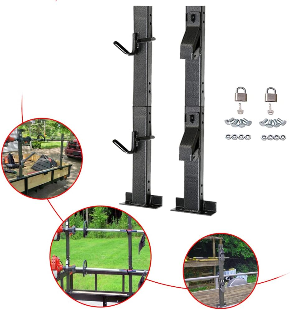 ELITEWILL 2 Place Locking Trimmer Rack Trim Line Holder Fit for Open Landscape Trailers Racks - 2 Locking Positions image number 6