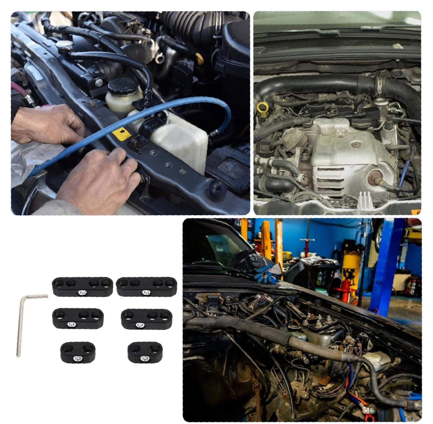 6Pcs Spark Plug Wire for Separator Car Modification Ignition Wire Clip, Wire Clip, Separation Wire, Car Spark Plug Wire, Separator, Splitter, 7MM, 8MM image number 2