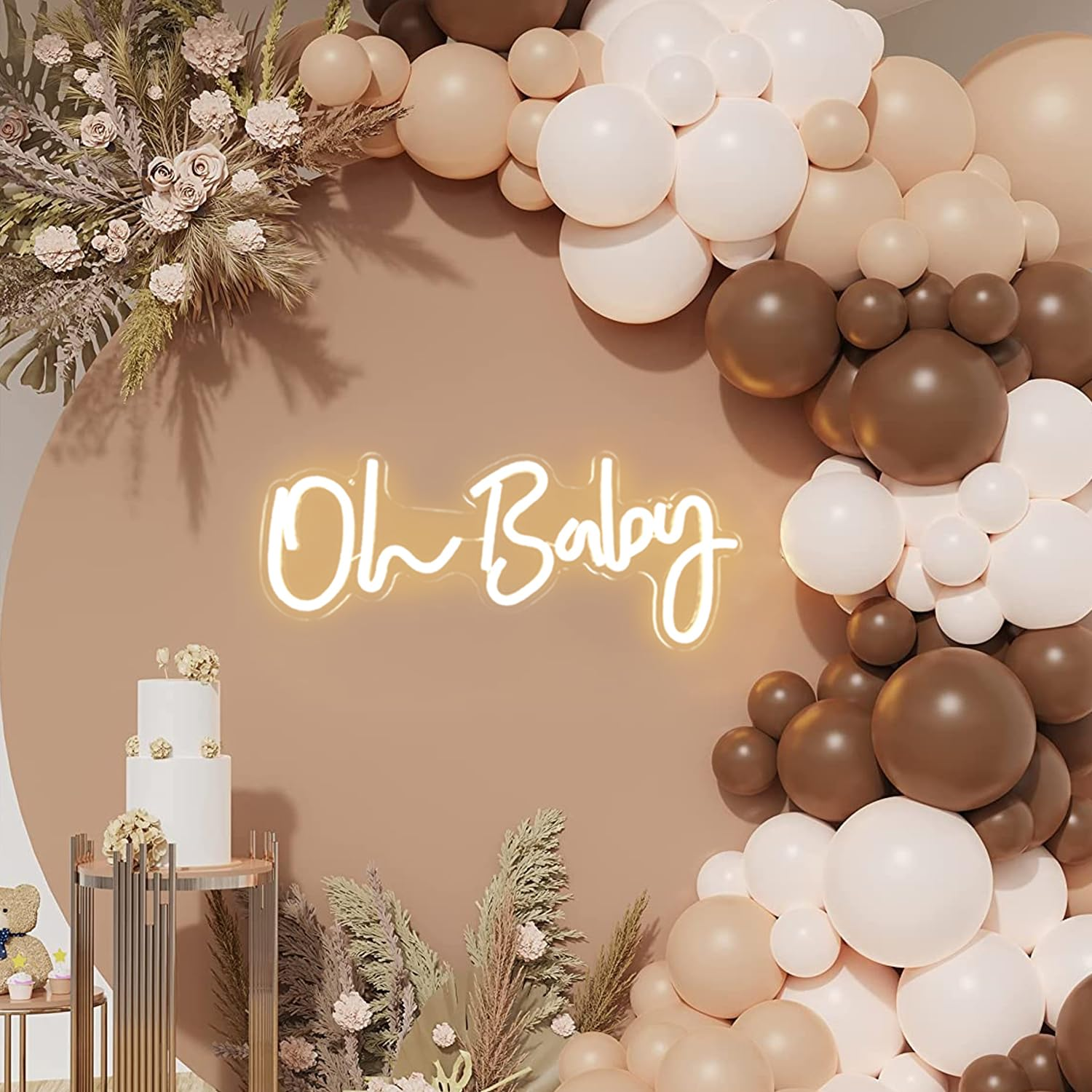 Vveikea Oh Baby Neon Sign Dimmable Neon Light Sign for Wall Decor Oh Babies Sign for Backdrop Led Sign for Baby Shower Wedding Birthday Gifts (16.5" X 7" Warm White) image number 6