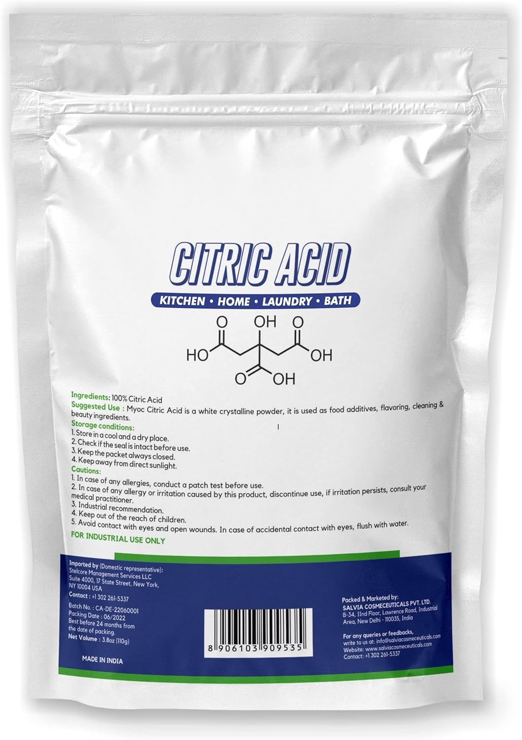 Myoc Pure Citric Acid Powder (110 G) image number 3