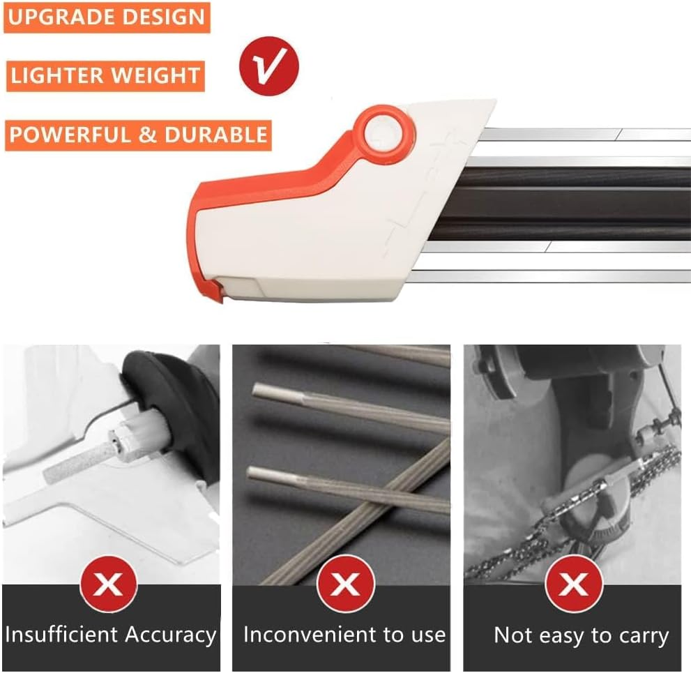 2-In-1 Chainsaw Sharpener for 3/8" Saw Chain,Easy File Chain Saw Sharpener Tool for Medium/Small Electric Saw/Chain Saw, Cwikcwok Easy File Chain Saw Sharpener Tool image number 4