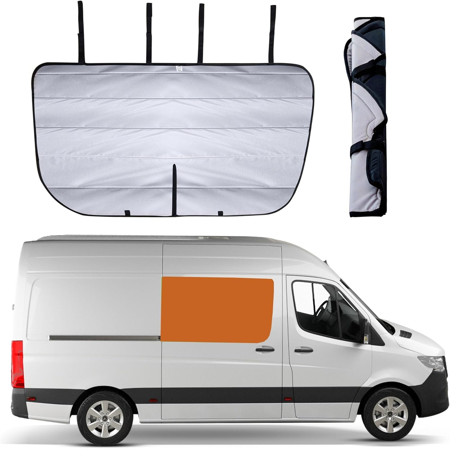 Living in a Bubble Insulated Blackout Window Covers for Mercedes Benz Sprinter Van (Driver/Passenger Door 2007-2018)