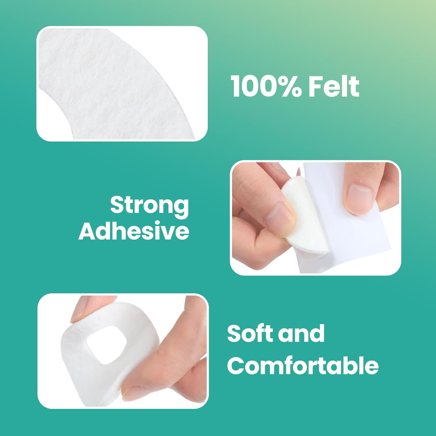 Welnove 42Pcs Callus Pad, Adhesive Corn Protectors,Relief Pain from Calluses, Corns, Blisters, Heel Frictions, Self Stick Cushions - White image number 6