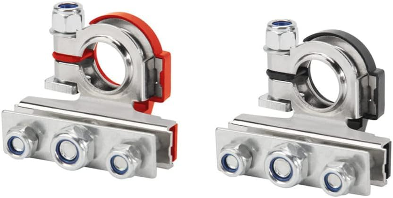 Naisfei 2 Pcs Battery Terminal Clamp Connectors, Automotive 3 Way Battery Wire Cable Connector Kit, Positive and Negative Quick Release Disconnect for Car Boat Van image number 3