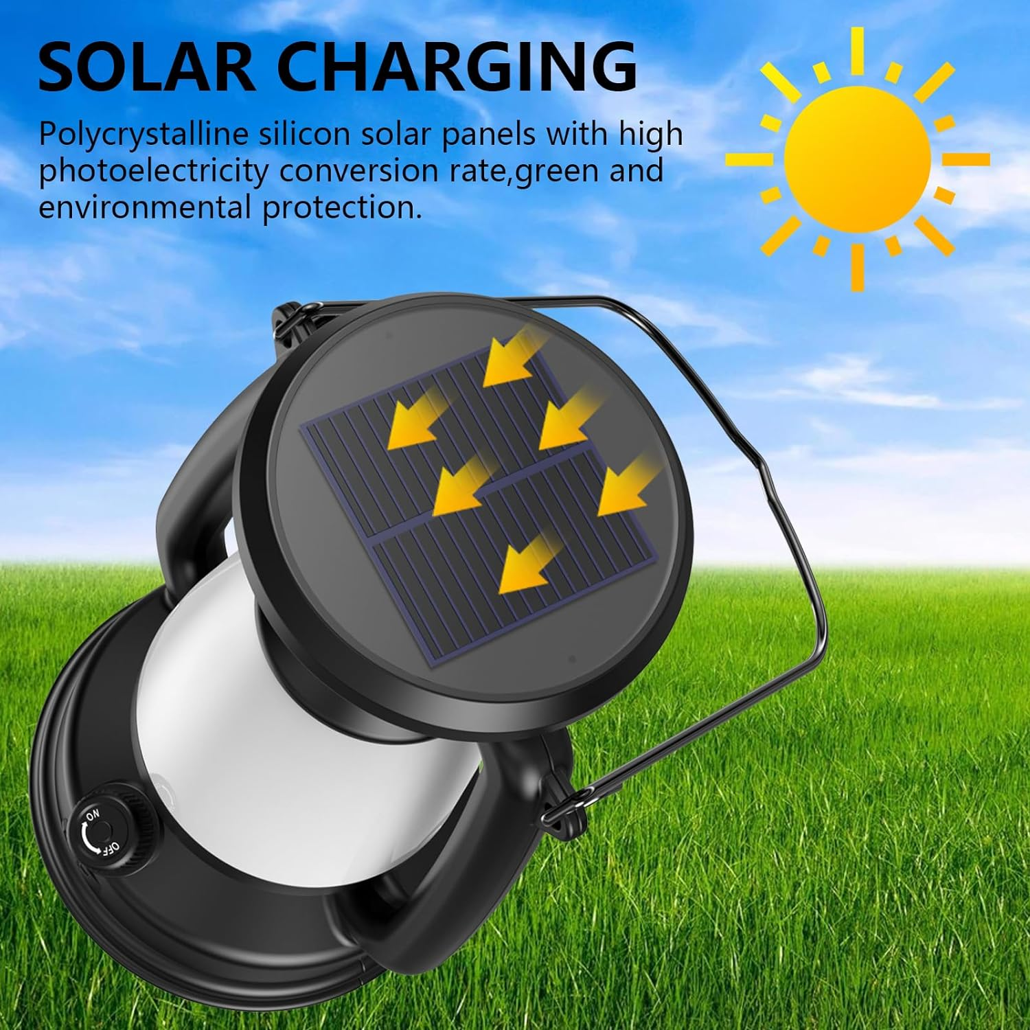 4000Mah Classic Solar-Powered Rechargeable Camping Lantern: Vintage Style for Hiking, Hunting, and Fishing. Brightness Adjustable and Eco-Friendly for Outdoor Adventures. (2)