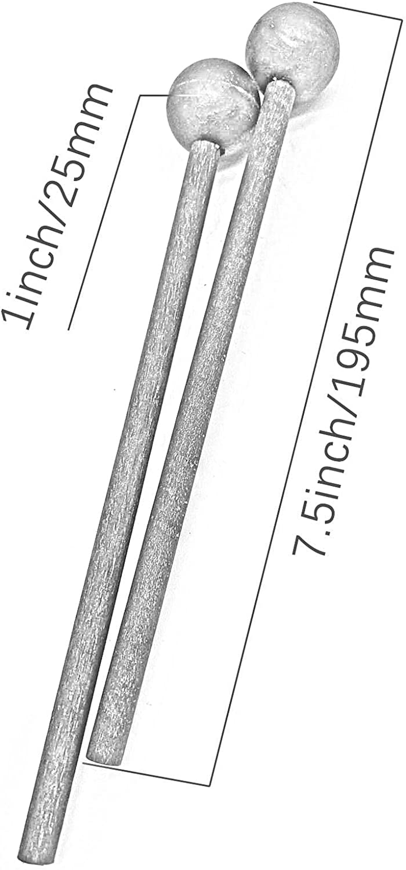 1 Pair 7.5 Inch Long Rubber Xylophone Mallets Tongue Drum Mallets Percussion Sticks Hammer with Wooden Handle Music Instrument Accessory (Blue) image number 3