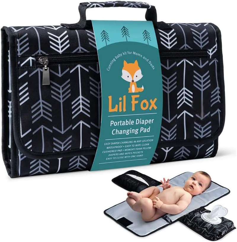 Portable Diaper Changing Pad, Changing Pad Portable with Wipes Pocket, Waterproof Diaper Changing Mat, Portable Changing Pad for Baby, Newborn Gift image number 2
