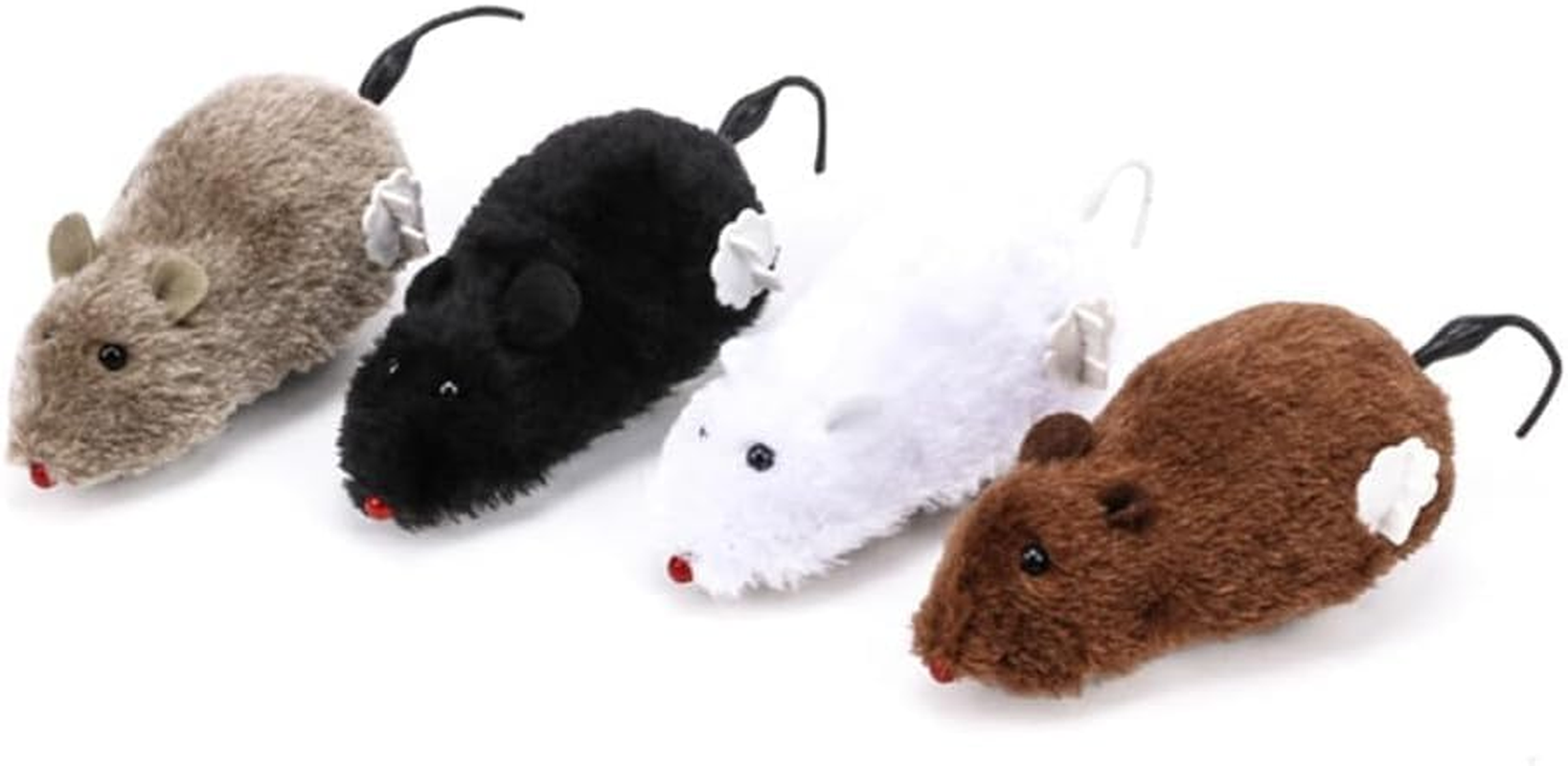 Pchnfei Furry Mice Cat Toy Wind up Toys Realistic Mouse Toys Funny Moving Toys, Cat Mice and Animals Toys Interactive Play Mouse Toy for Cat Kitten, Cat Mice Animals Toys image number 5