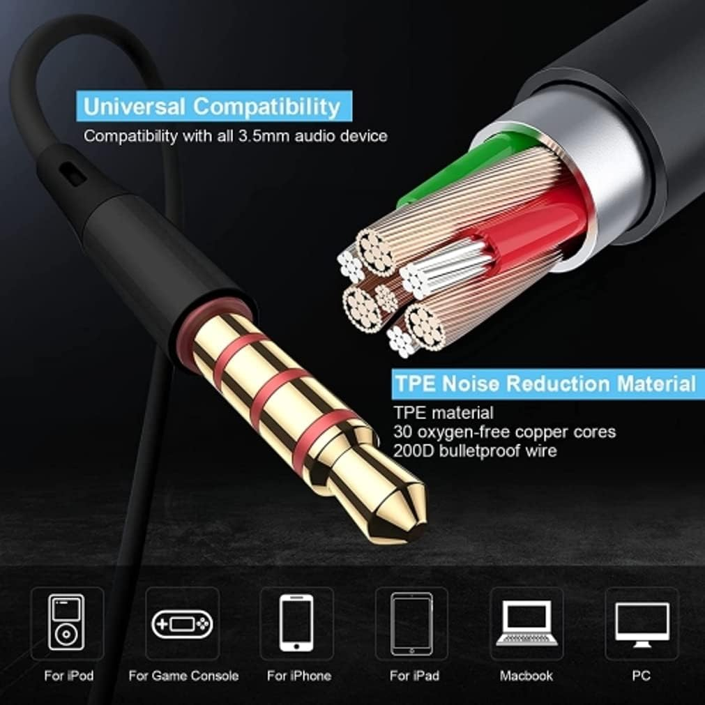 Hi-Fi Sound Wired Earphones Compatible with Samsung Galaxy Tab A9/A9 Plus/A8/A7 10.4 (2020)/A7 Lite Tablets - Headphones Handsfree Mic Headset Metal Earbuds In-Ear Earpieces image number 1