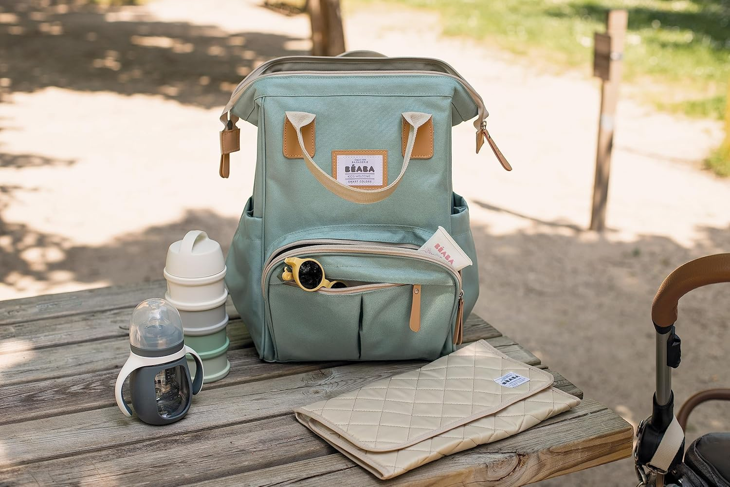 Beaba Wellington Nappy Bag Backpack, Sage Green image number 2
