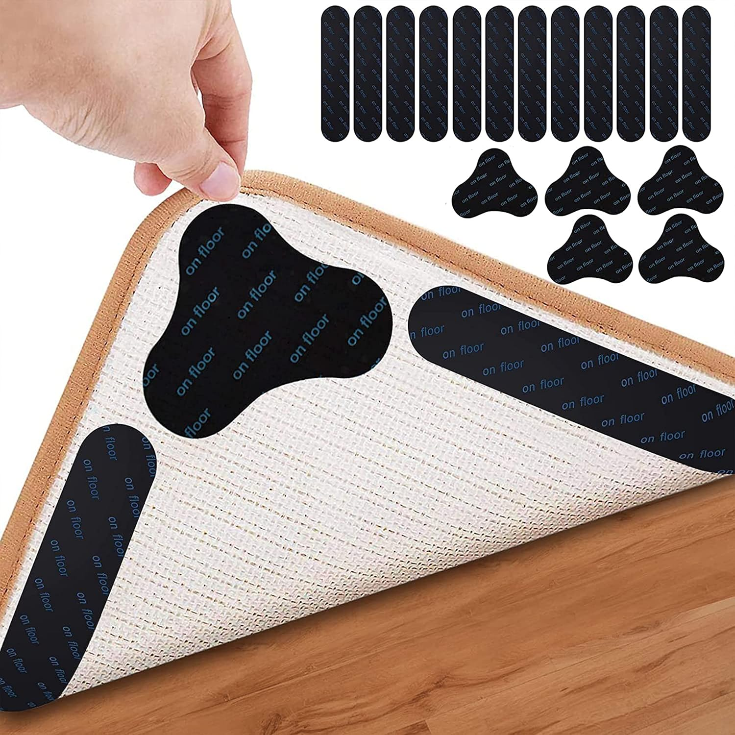 UCINNOVATE 17X Rug Gripper, Non-Slip Rug Pads, Rug Gripper for Hardwood Floor, Carpet Gripper for Area Rugs, Double Sided and Reusable anti Curling Rug Gripper, Strong Stickiness and Easy to Remove image number 3