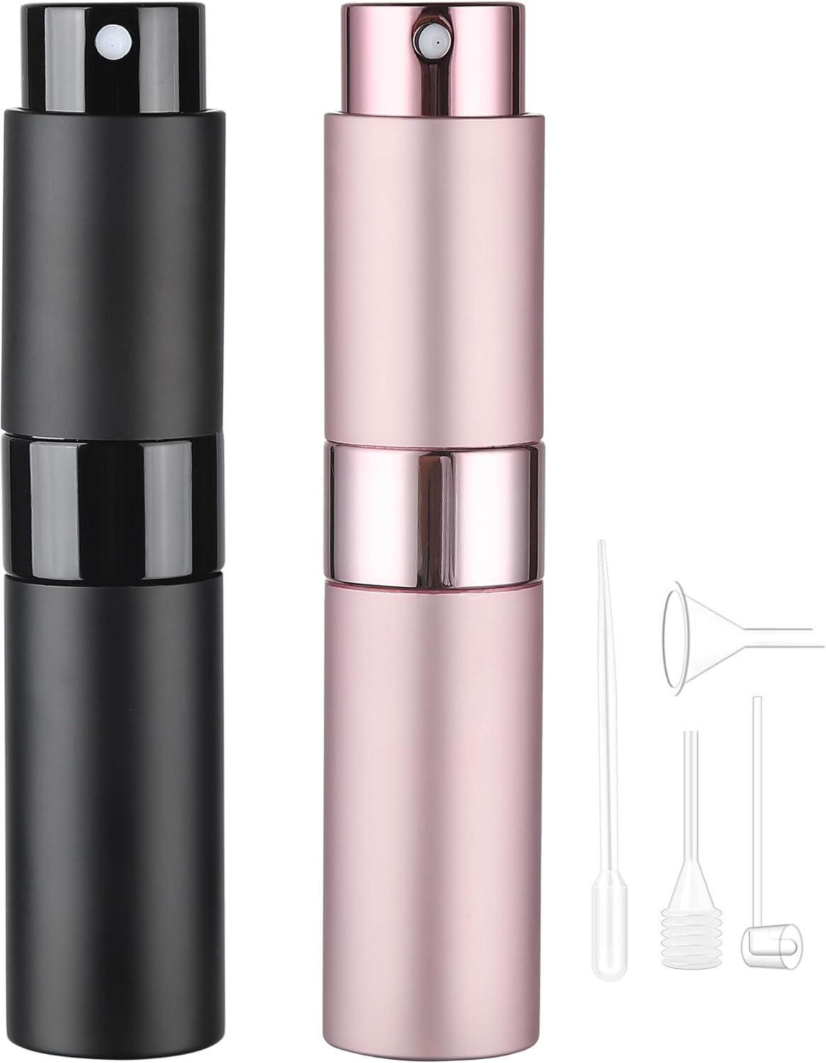 8ML Atomizer Perfume Travel Refillable (2 PCS) Empty Travel Cologne Sprayer Bottles Refillable, Mini Portable Dispenser(2 Gold)