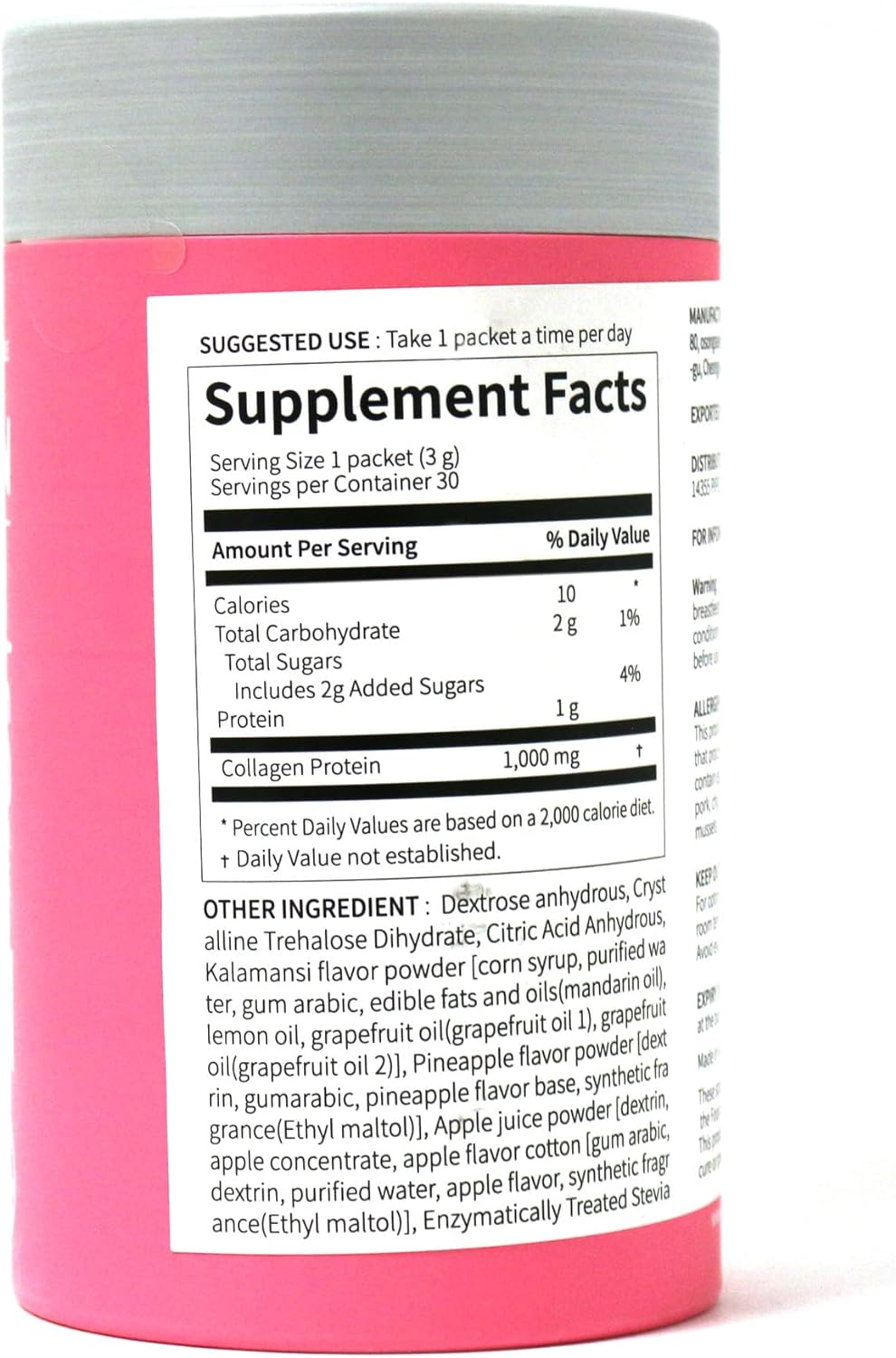 Collagen Powder, Low Molecular Collagen Peptides Powder Stick Supplement - 30 Ct - Easy to Take without Water, Collagen Powder for Women