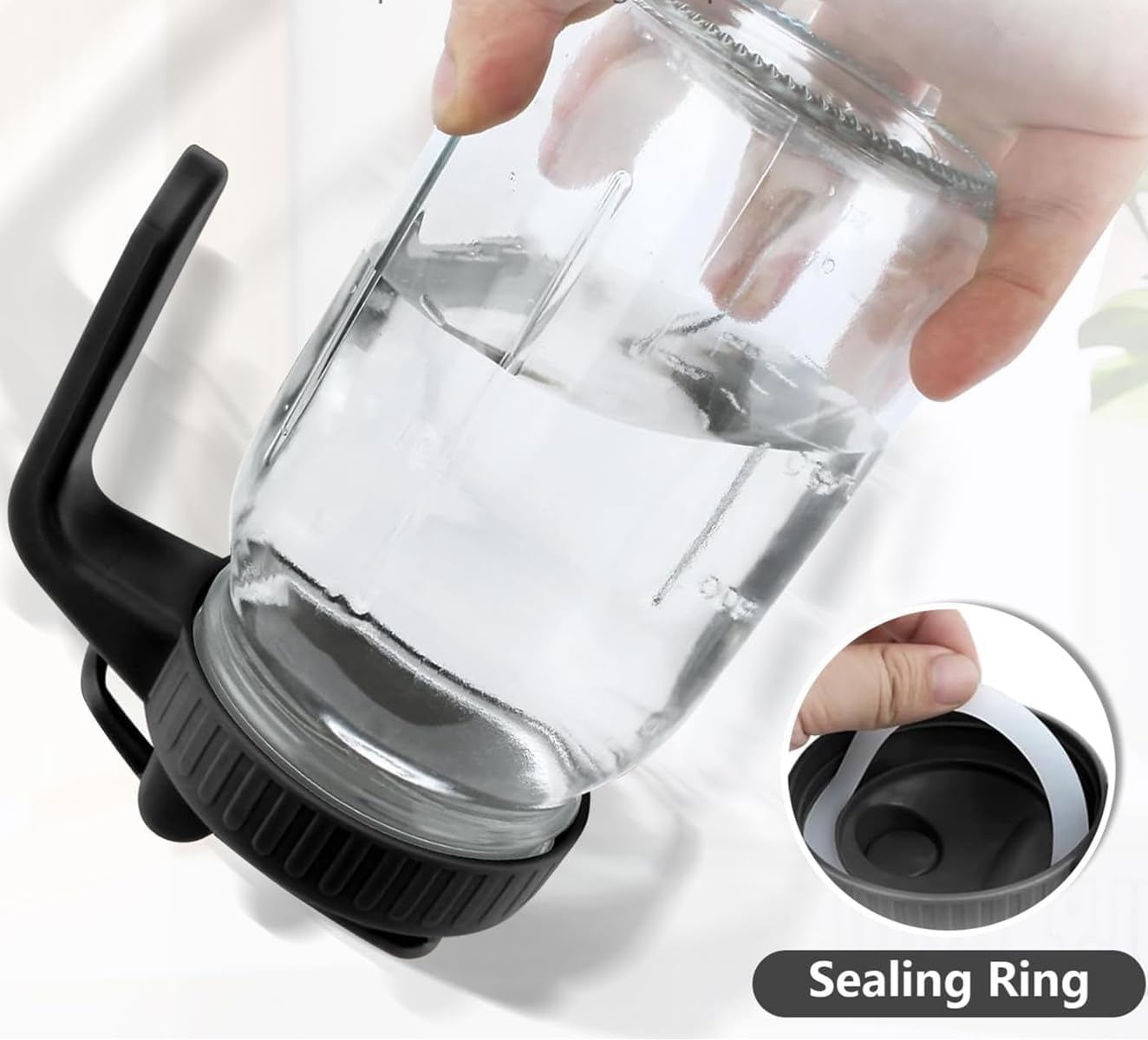 64 Oz/32 Oz Glass Water Bottle with Lid and Spout, Wide Mouth Mason Jar Water Bottle for Iced Tea, Juice, Cold Brew Coffee (Yellow, 32Oz)