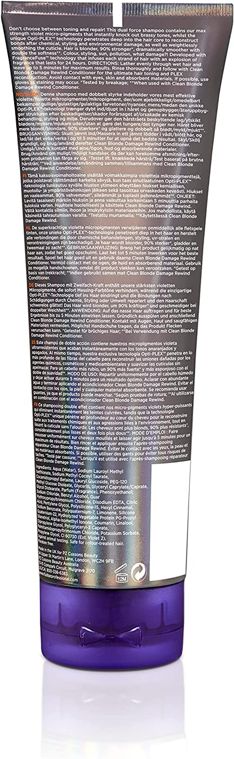 Fudge Clean Blonde Damage Rewind Shampoo 250Ml image number 3