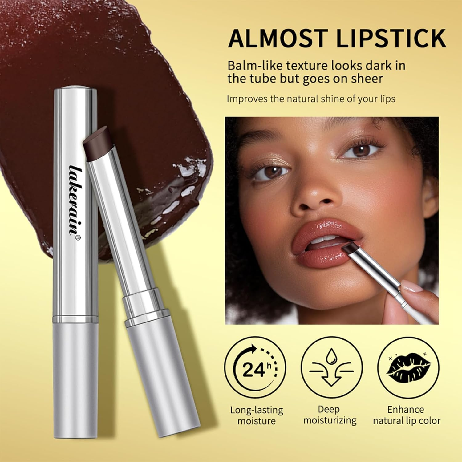 Black Honey Lipstick, Honey Lipstick for Women, Natural Glossy Lips Balm, Sheer Lips, Nourishing and Hydrating Lip Gloss image number 2