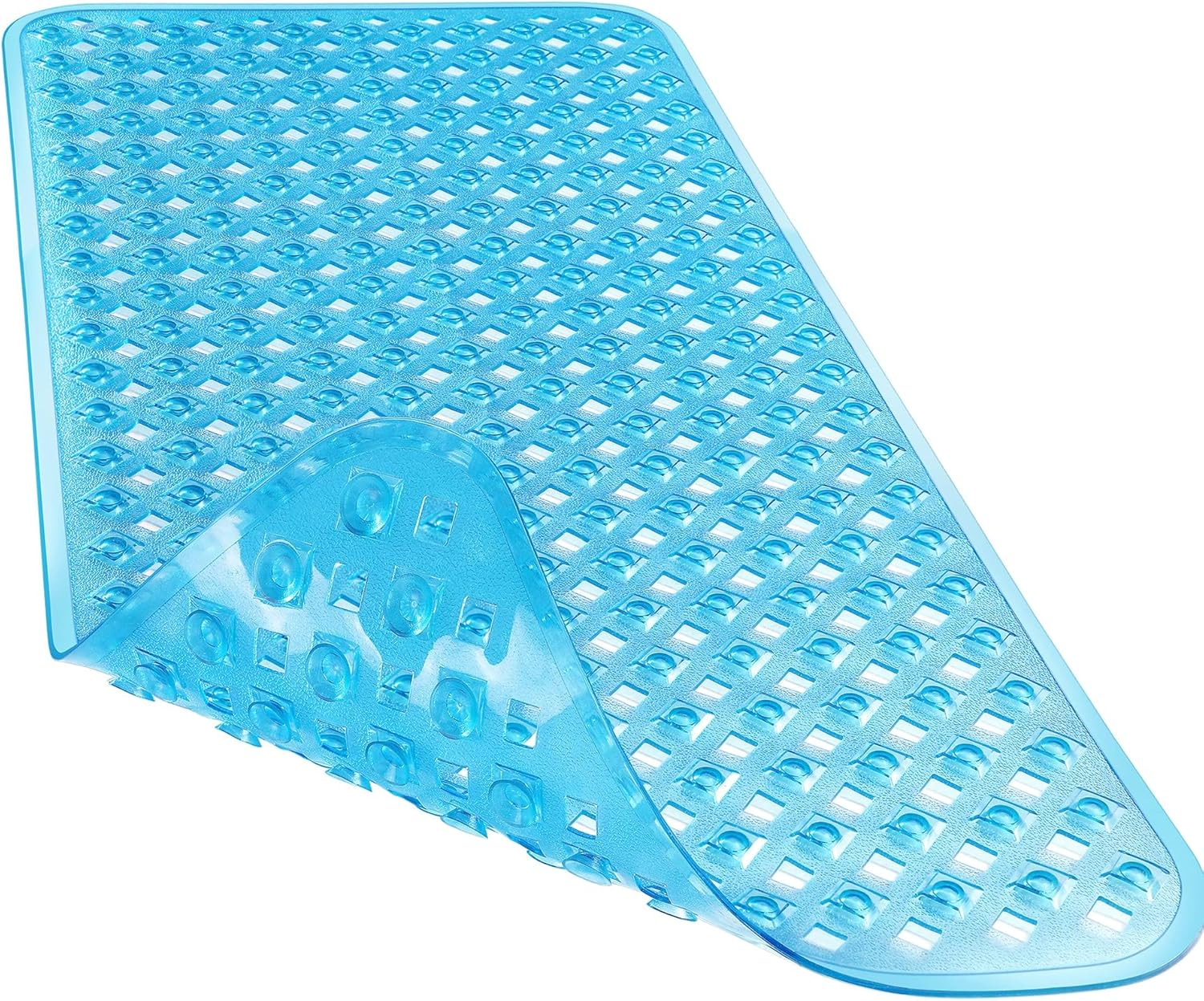 YUTA Bath Tub and Shower Mats, Non-Slip and Latex Free, Bathtub Mat with Suction Cups, Machine Washable Bathroom Mats with Drain Holes, 40X88Cm, Blue
