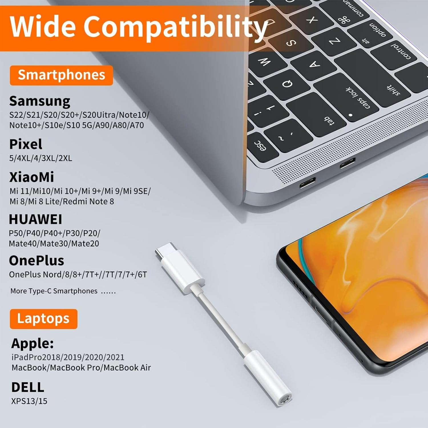 Mizoxy 2 Pack USB Type C to 3.5 Mm Female Headphone Jack Adapter, USB C to Aux Audio Dongle for Iphone 16/15 Pro/Max/Plus, Samsung Galaxy S23 S24 Ultra, Note 20, Ipad Pro image number 4