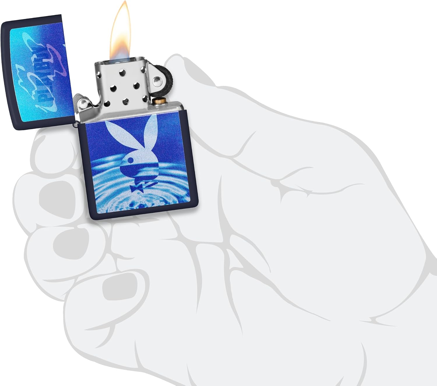 Zippo Playboy Windproof Lighter, Navy Matte image number 5
