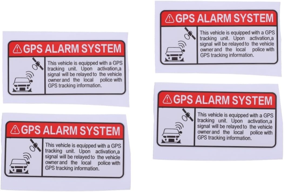 Iplusmile 4Pcs Adhesive Car Security Theft Warning Sticker Decals for Vehicle GPS Alarm System Security Sticker for Car Warning Decals for Exterior