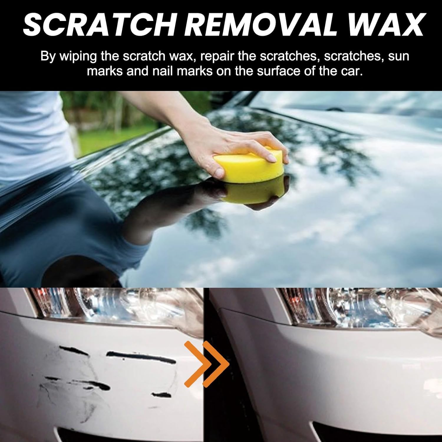 Scratch Remover Kit for Vehicles, 2025 Upgrade Car Scratch Remover Kit with Wipe Sponge Car Paint Scratch Repair Polishing Wax for Deep Scratches - 2 PC image number 5