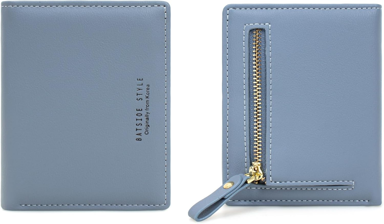 SUMGOGO Small Wallet for Women Slim Leather Card Holder RFID Mini Bifold Short Front Zipper Pocket Coin Purse, Pink, Small, Minimalist