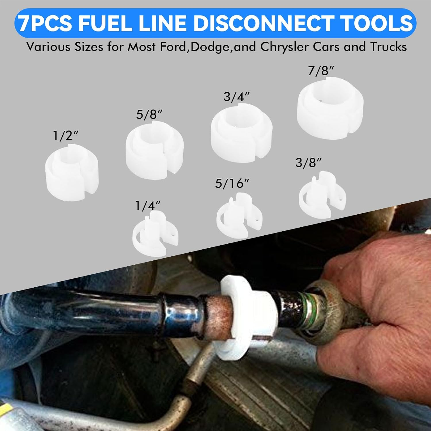 25Pcs Automotive Fuel Line Disconnect Tool Kit, AC & Transmission Fuel Line Removal Tool Set, Master Quick Disconnect Tool Set Compatible with Ford Chevy GM More Standard SAE Sizes image number 1