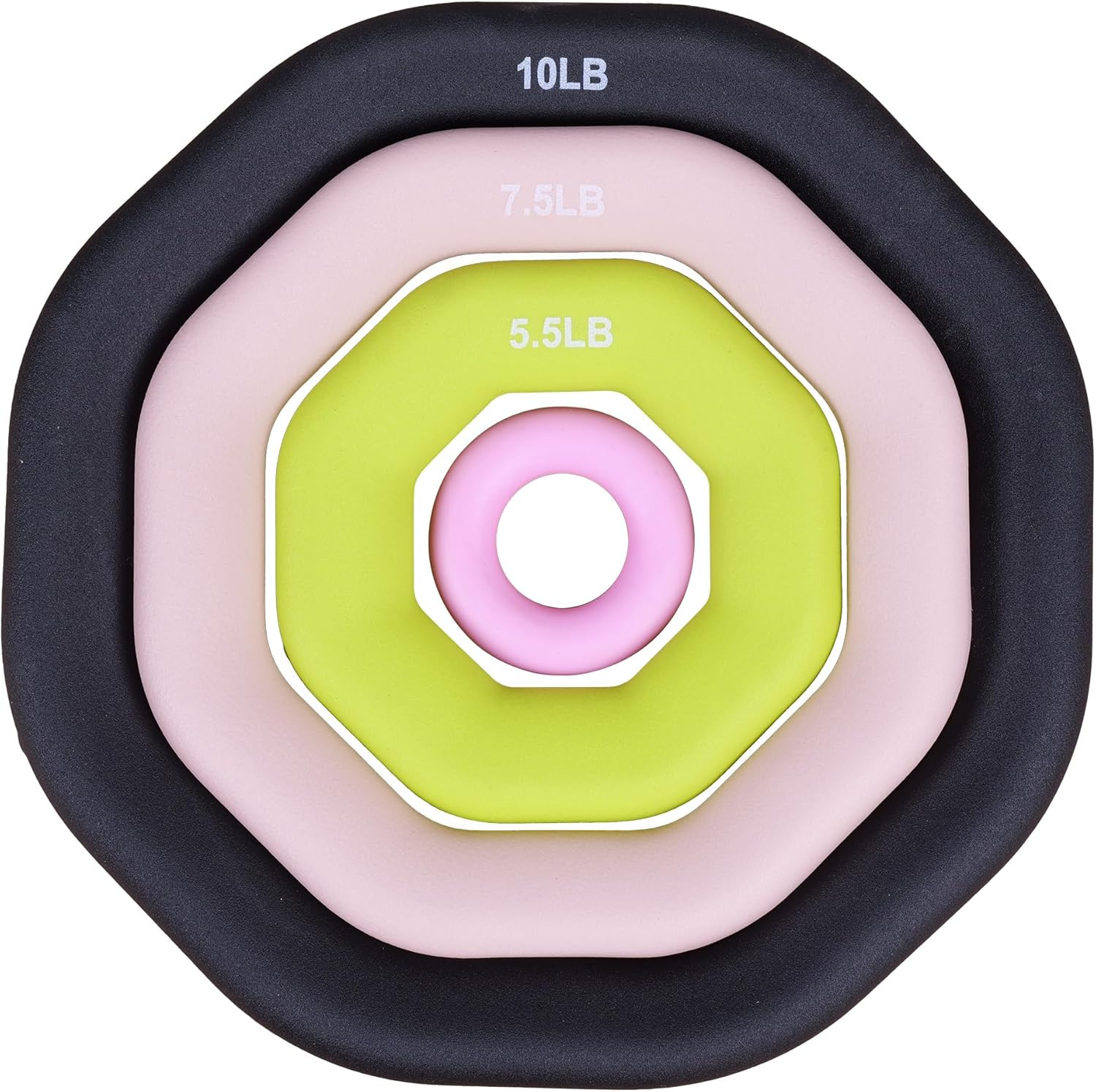 Leikefitness Weight Ring 2-In-1 Kettlebell & Dumbbell, Cast Iron+Pvc Coating, Yoga Exercise, Aerobics, Core Training, 4 in a Set (0.33LB + 5.5LB + 7.7LB + 9.9LB) image number 6