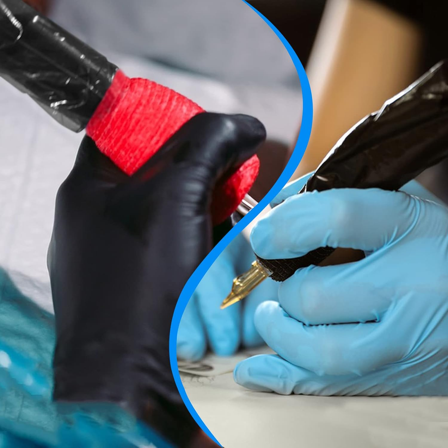 Gakonp 200Pcs Clear Tattoo Machine Pen Covers Tattoo Pen Sleeves Plastic Dustproof Protection Black Bags for Tattoo Professionals&hellip; image number 1