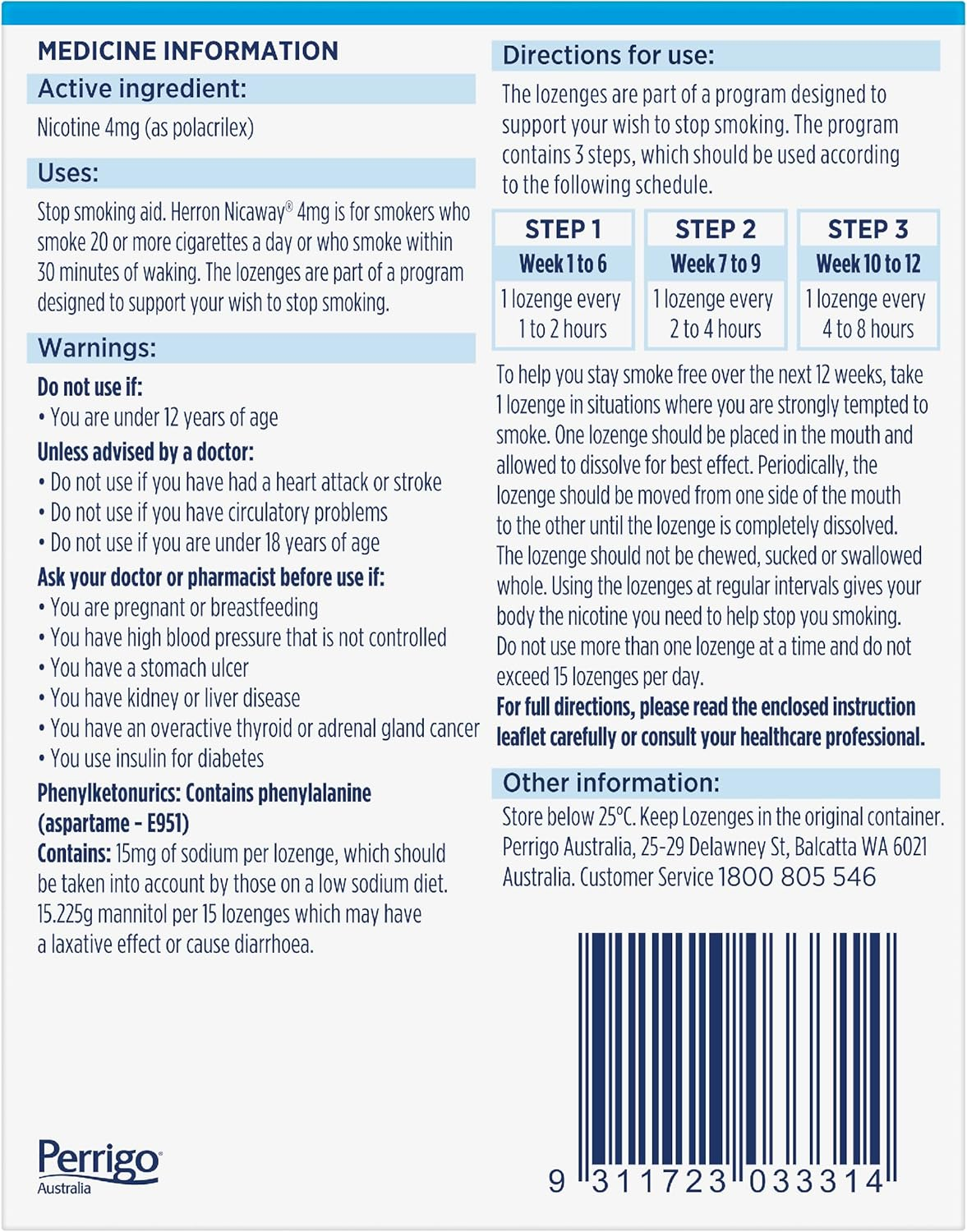 Nicaway 4Mg Stop Smoking Mint Lozenge (Pack of 72) image number 5