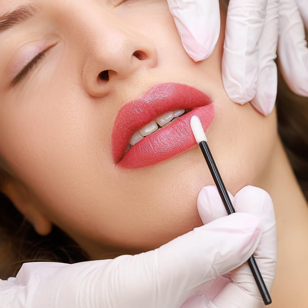 100PCS Disposable Lip Brushes, Black Disposable Lip Wands, Lipstick Applicator Lip Gloss Concealer Brushes Eyeshadow Applicator Tool Cosmetic Brush Tool image number 3