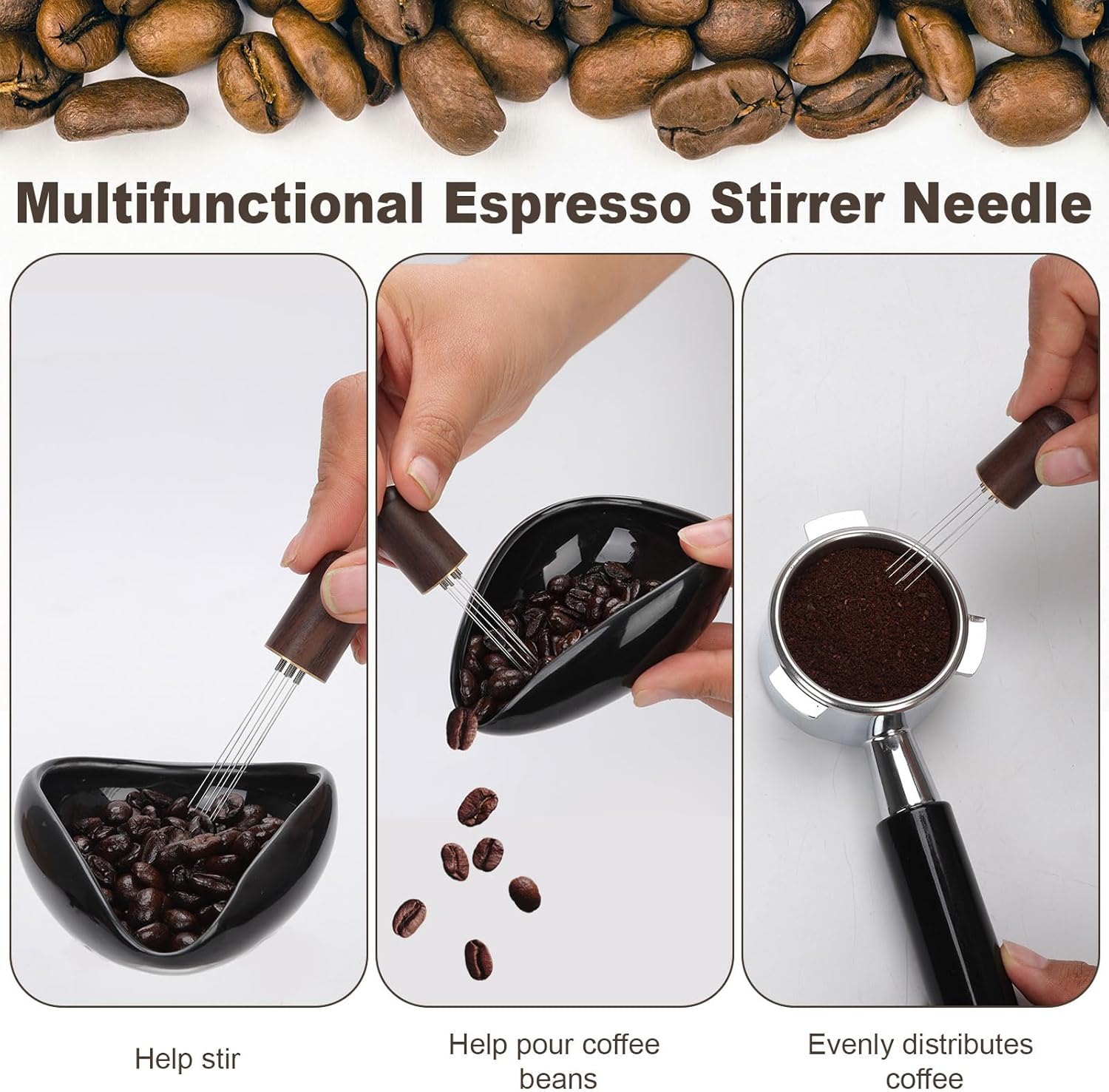 4-Piece Coffee Bean Dosing Cup, Spray Bottle, Espresso Stirrer Tool, Teaspoon Set, Ceramic Coffee Dosing Vessel Tray Kit Coffee Bar Accessories for Coffee Lovers (Up to 35G Coffee Bean) image number 4