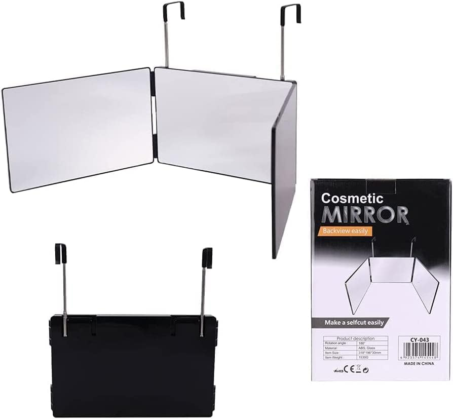 3 Way Mirror | Trifold Mirror for Self Hair Cutting and Styling | DIY Haircut Tool to Cut, Trim, or Shave Your Head and Neckline at Home | Adjustable, Portable, Hands-Free | Haircut Artifact image number 4