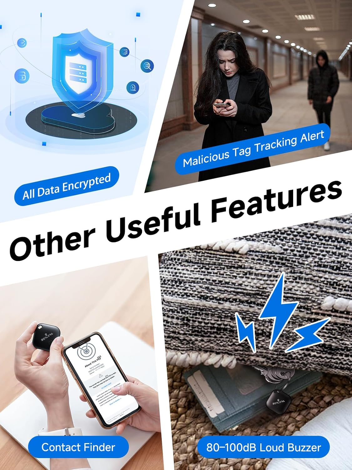 World'S Smallest Anti-Loss Smart Tracker for A-Pple Find My Tag (Ios ONLY) Global GPS Signal, Discreet Design for Keys, Luggage, Bags, Wallet, Replaceable Battery Fcc/Mfi Certified, 4 Pack image number 4