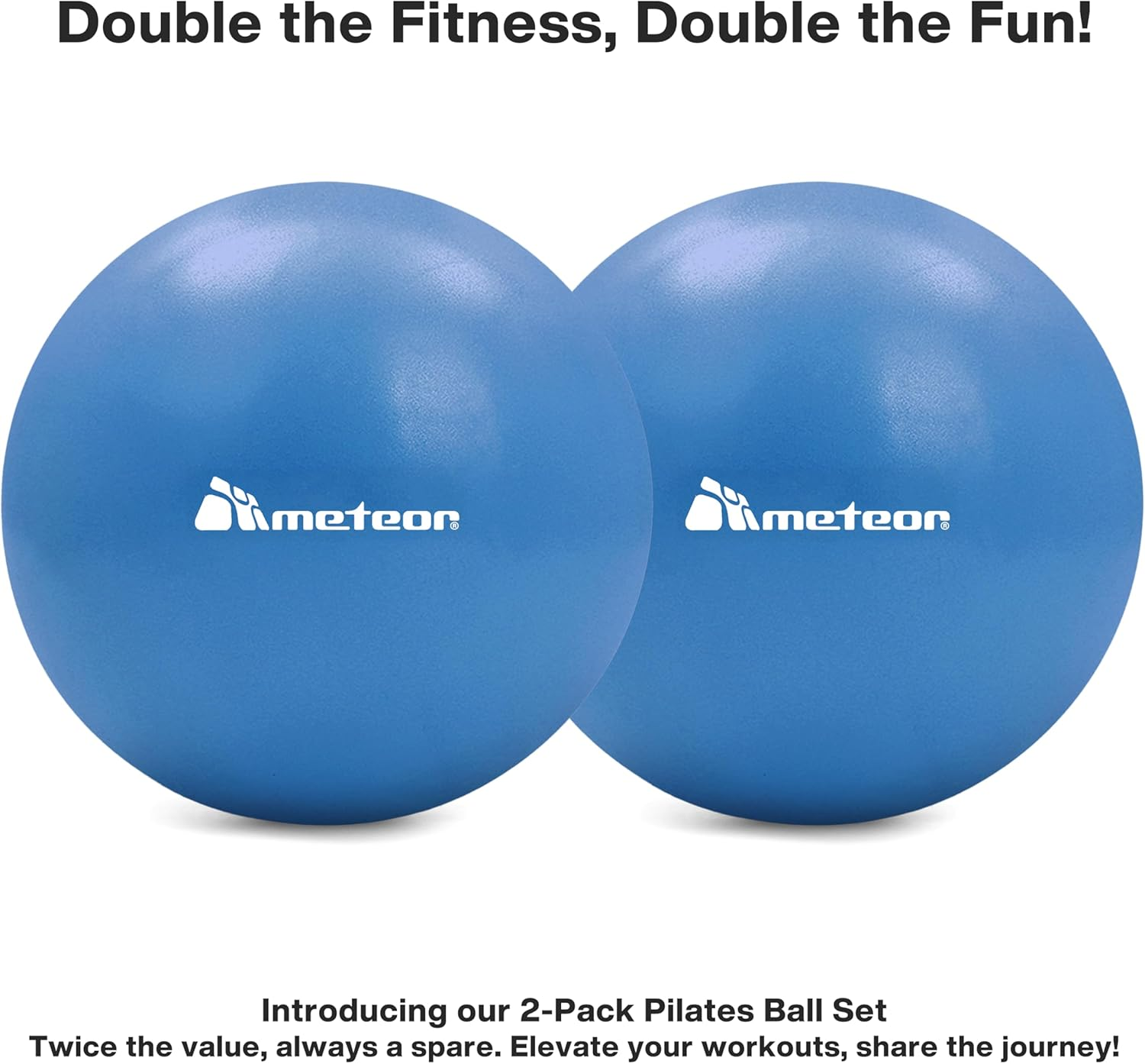 Meteor 2Pcs Mini Pilates Ball (25Cm) - Small Swiss Ball, Exercise Ball, Fitness Ball, Barre Ball - Ideal for Yoga, Pilates, Therapy & Relaxation image number 1