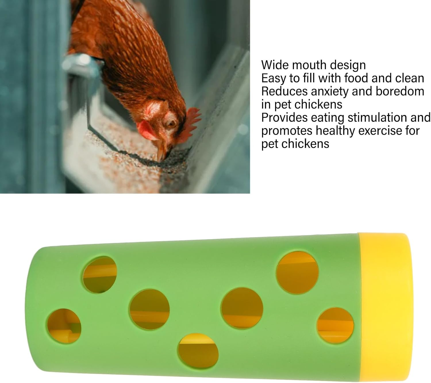 Chicken Treat Roller, Plastic Bite Resistant Chicken Feeder Toy Slow Feeding Chicken Treat Dispenser Interesting Safe Chicken Treat Feeder Toy for Hens Chicken Goose Duck Poultry image number 1