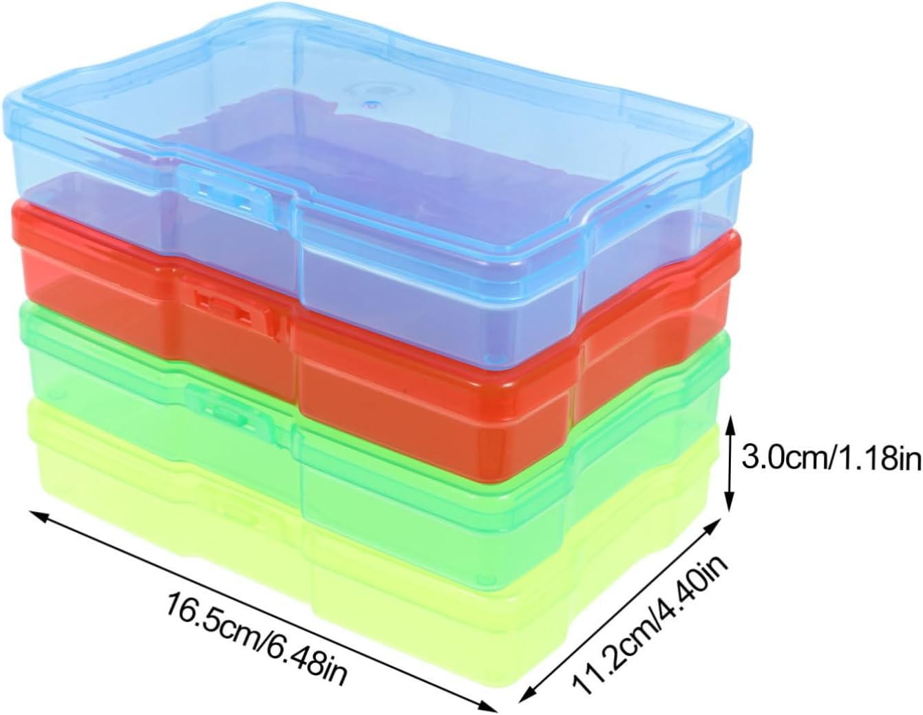 4Pcs Photo Storage Box Plastic Cards Organizer Box Dividers Greeting Card Craft Storage Containers Container Case Pictures Holder Case