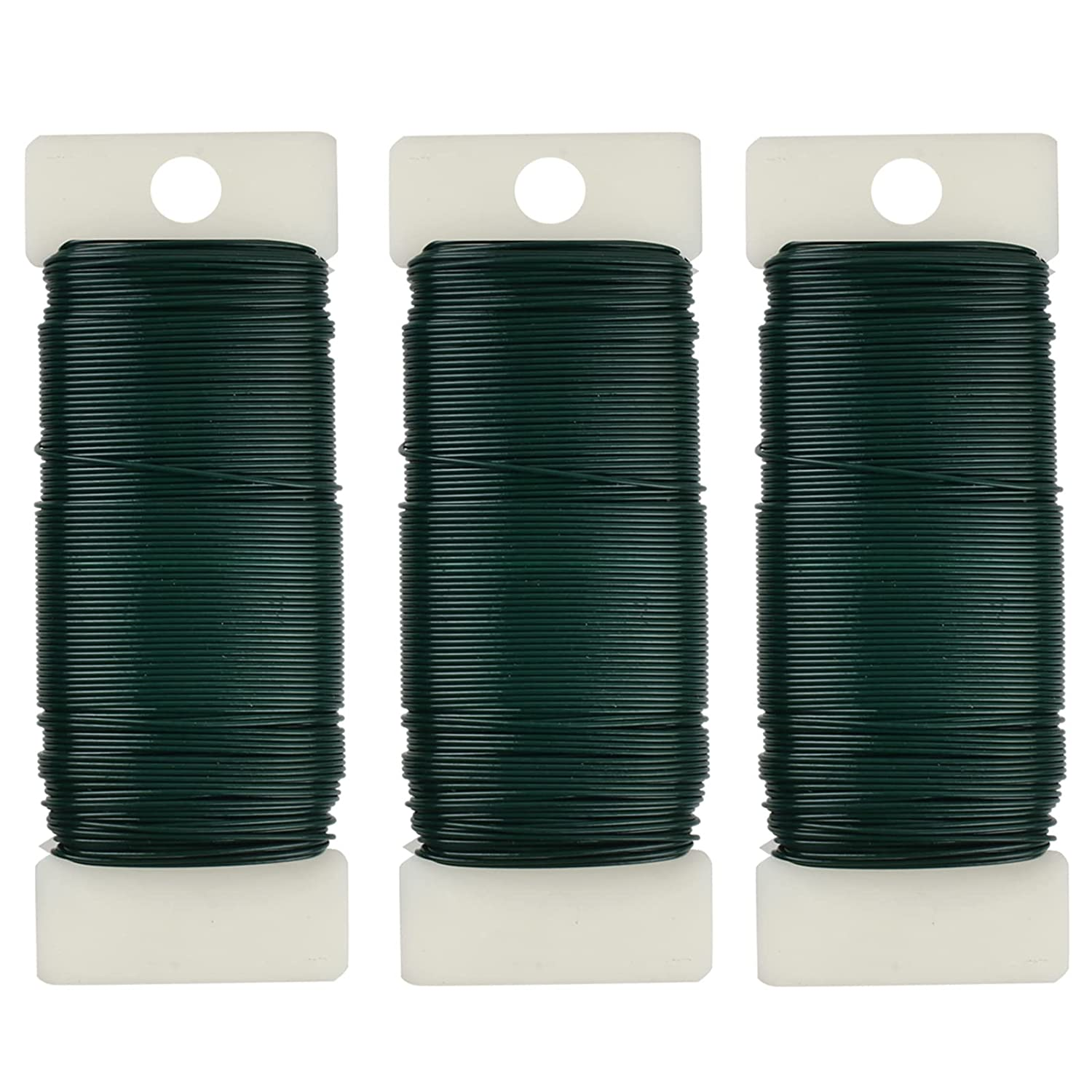 3 Pack Flexible Green Wire - 118 Yards, 22 Gauge, Paddle Wire for Crafts, Christmas Wreaths, Tree & Flower Arrangements image number 5