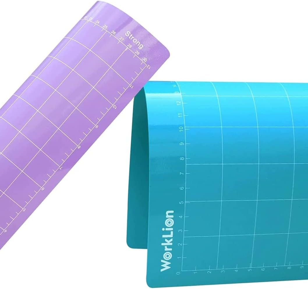 WORKLION Cutting Mat 12X12 for Cricut: Cricut Explore One/Air/Air 2/Maker Gridded Adhesive Non-Slip Durable Mat for Sewing Quilting and Arts & Crafts Projects - Cutting Mat Set(Variety) image number 1