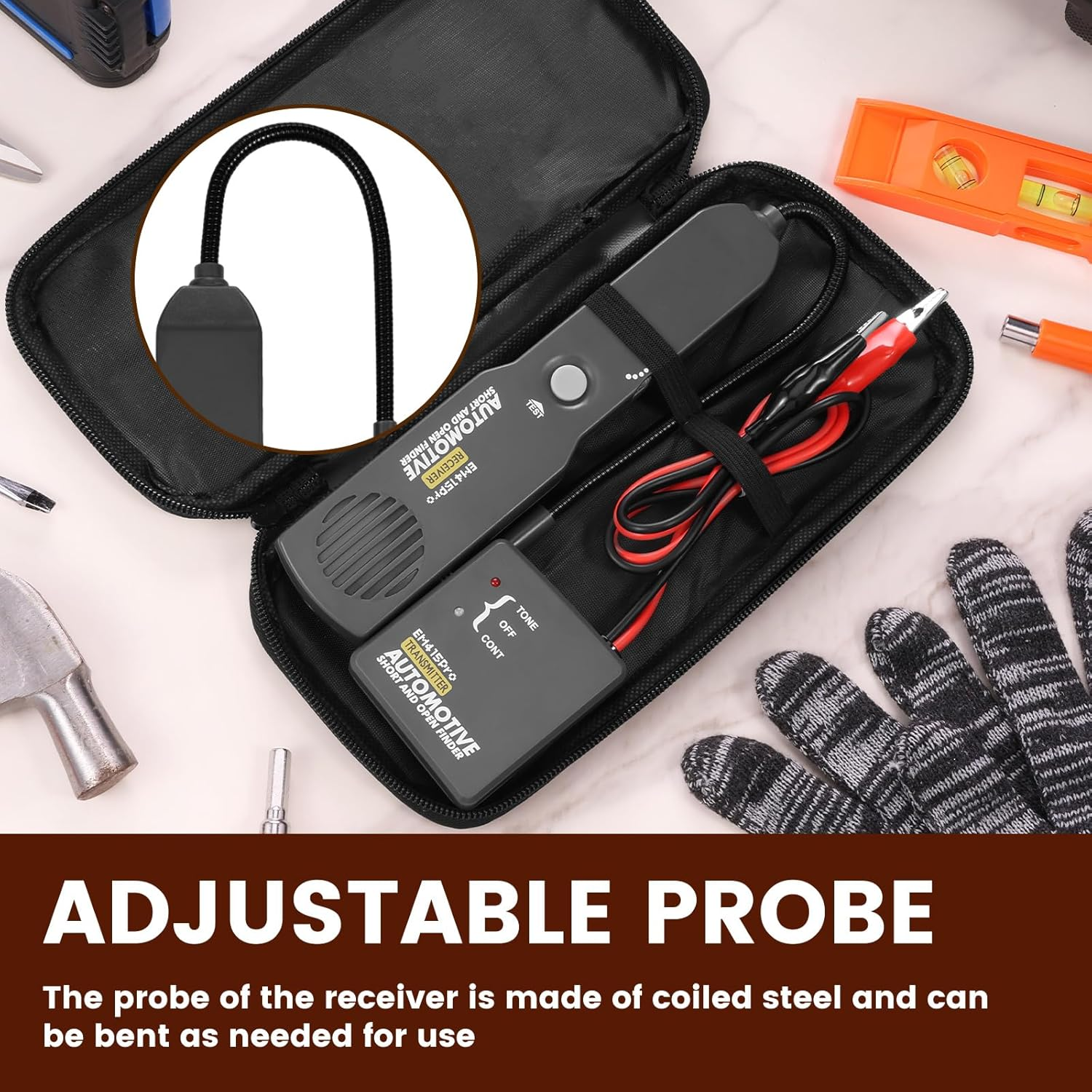 Electrical Short Open Finder for Em415Pro, Professional Wire Break Finder, Automotive Circuit Tester, Cable Fault Locator, DC 6-42V Adjustable Circuit Breaker Finder Tool for Cars Trucks image number 5