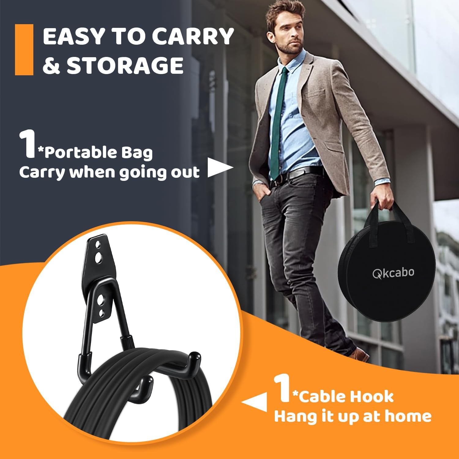 Qkcabo Type 1 EV Charger, 5 Meters Charging Cable 10A/15A 240V, Australian 15A Charger EV, Adjustable Current for SAE J1772 Electric Vehicle Car/Phev image number 1