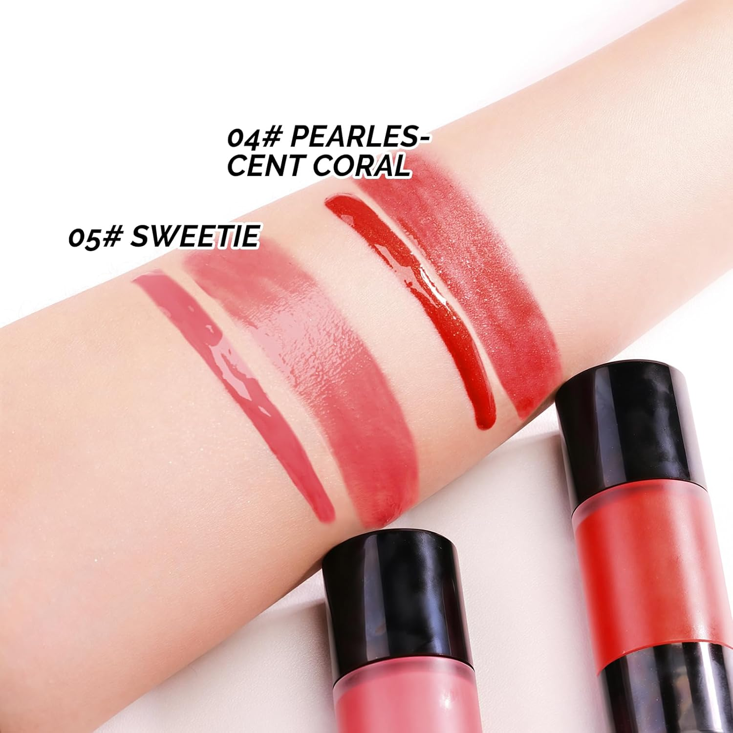 DAGEDA Liquid Blush, Lightweight and Smooth Liquid Blush for Cheeks, High Pigmented Color for Blush Makeup, Blendable & Buildable, Long-Wearing, Weightless Natural Dewy Finish (#Pearlescent Coral) - Sweetie image number 6
