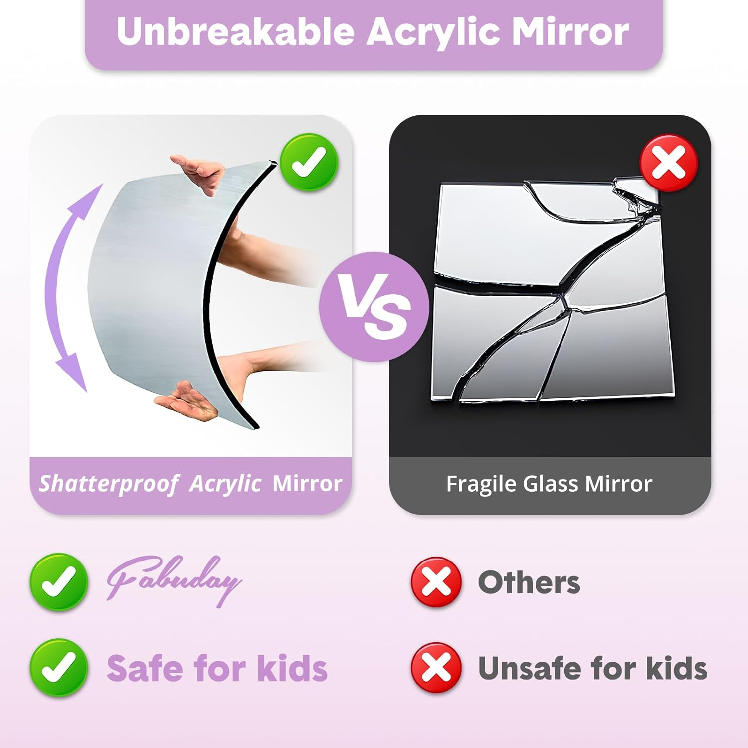 Fabuday Foldable Dance Mirror Purple image number 3