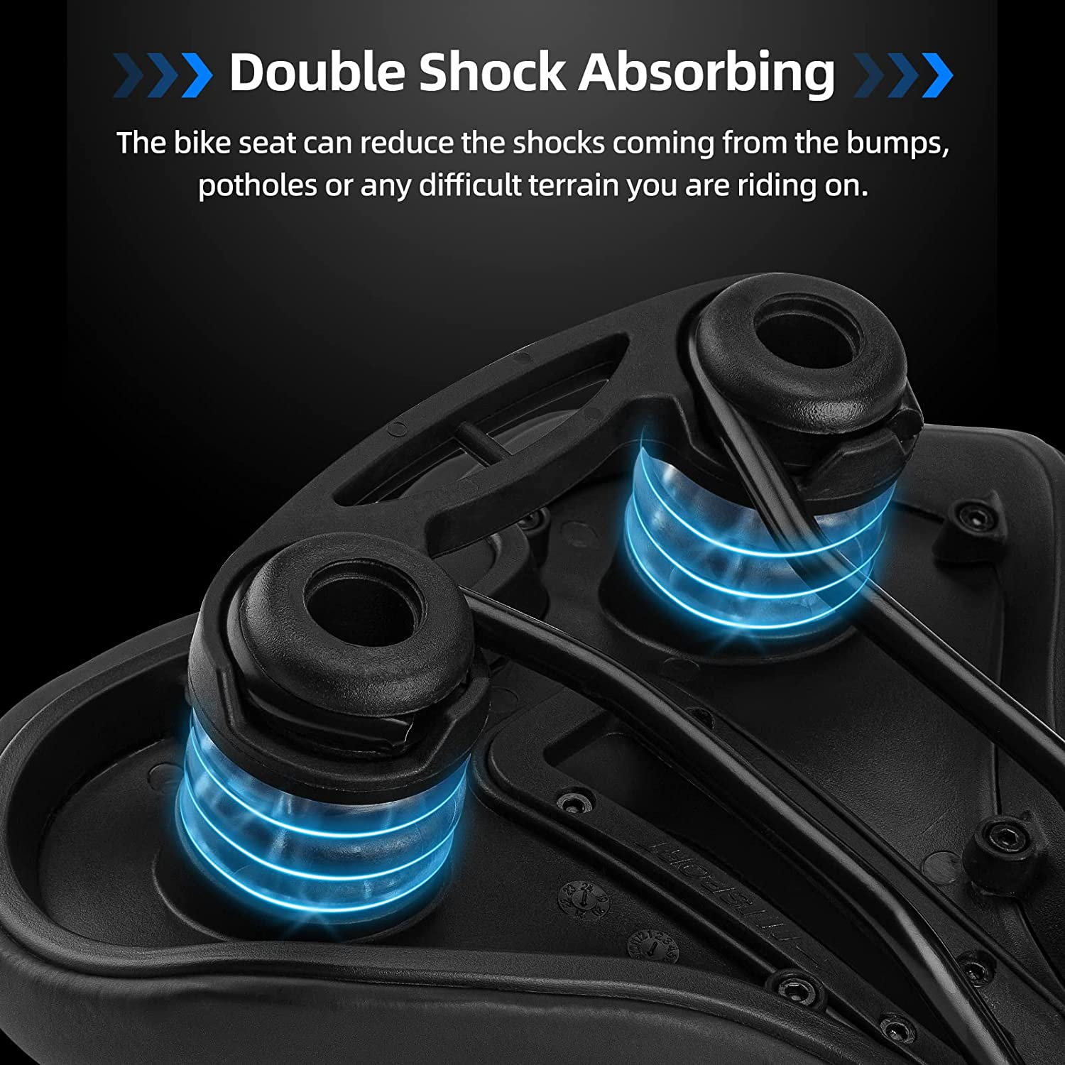 ROCKBROS Comfort Bike Seat Men Women Memory Foam Padded Wide Bike Saddle Waterproof Comfortable Bicycle Seat Cushion with Dual Shock Absorbing Universal Fit for Indoor/Outdoor Stationary Bikes image number 4