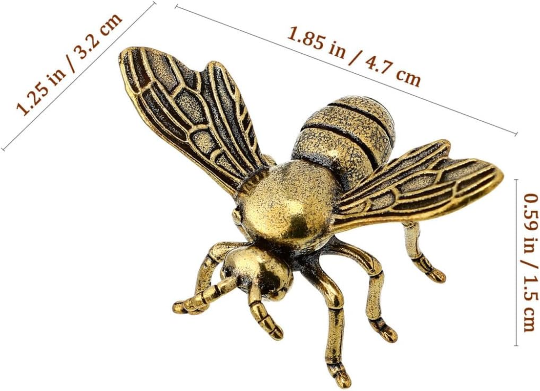Brass Bee Adornment Small Bee Decor for Desktop Brass Craft Figurine with Flat Bottom for Stability Unique Home Decoration image number 4