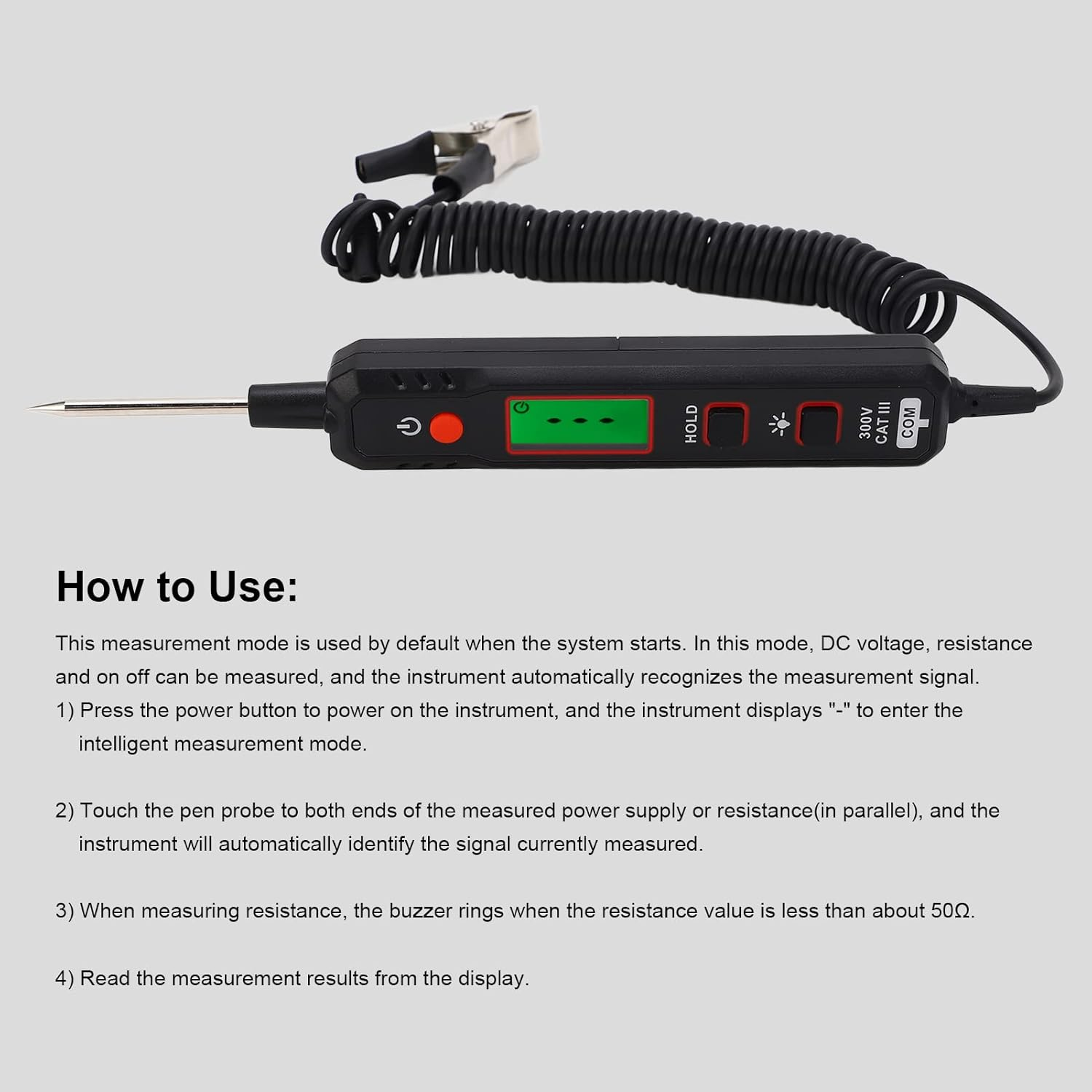 ANKROYU HT86A Automotive Test Light, Abs Heavy Duty Light Tester, DC Digital Circuit Tester Heavy, Duty Auto Bidirectional Voltage Test Pen for Circuit Test image number 2